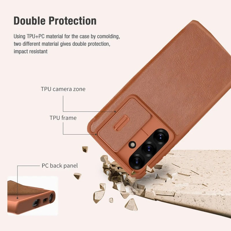 کیف کلاسوری نیلکین مدل Qin Pro مناسب برای گوشی موبایل سامسونگ Galaxy S25 Edge