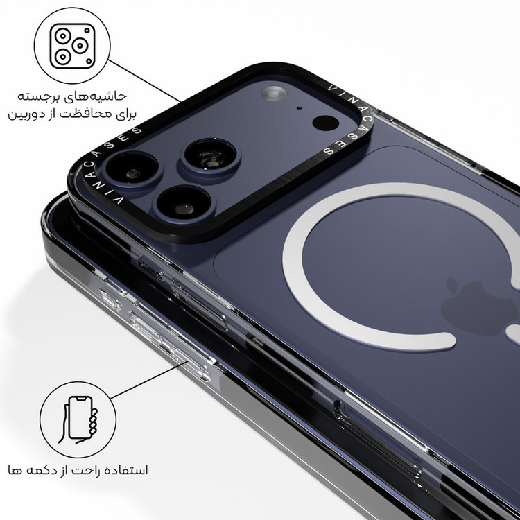 کاور مگسیف شفاف مدل842 ویناکیسز مناسب برای گوشی موبایل اپل iphone 17 pro max