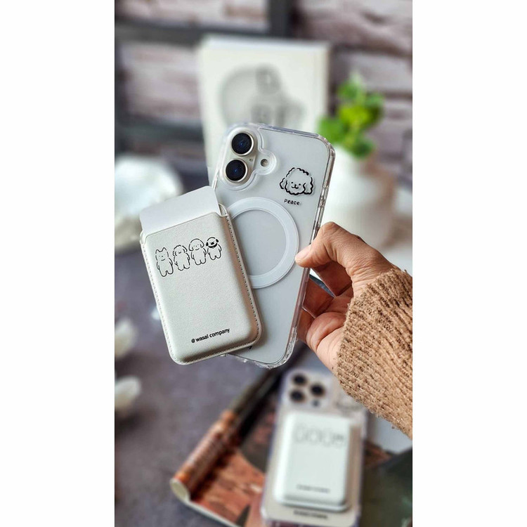 کاور طرح پودل مناسب برای گوشی موبایل اپل iPhone 15 pro max به همراه جاکارتی