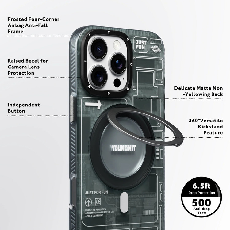 کاور یانگ کیت مدل Futuristic 360° مناسب برای گوشی موبایل اپل iphone 15promax