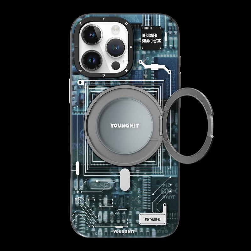 کاور یانگ کیت مدل Cyberpunk 360° Spin Magnetic Stand Case مناسب برای گوشی موبایل اپل iphone 16 promax