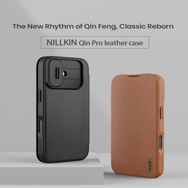 کیف کلاسوری نیلکین مدل Qin Pro Leather مناسب برای گوشی موبایل اپل iPhone 17