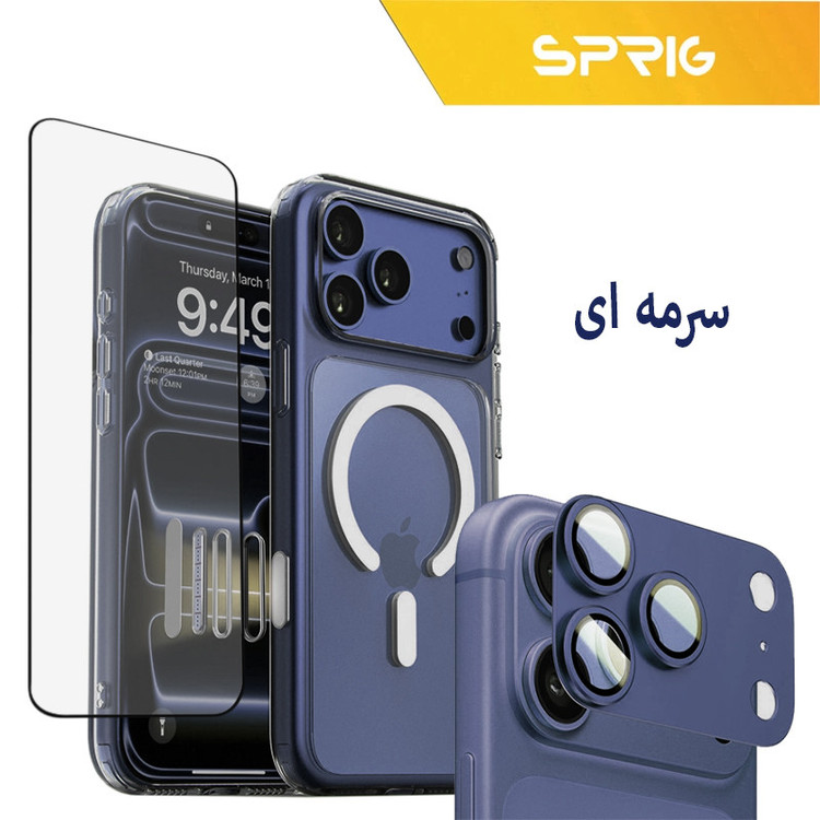 کاور اسپریگ مدل CB-Magsafe-LNS مناسب برای گوشی موبایل اپل Iphone 17 Pro Max به همراه محافظ صفحه نمایش و محافظ لنز دوربین