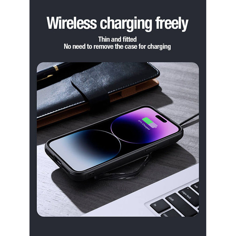 کاور نیلکین مدل Camshield Prop Leather مناسب برای گوشی موبایل اپل iPhone 15 Pro