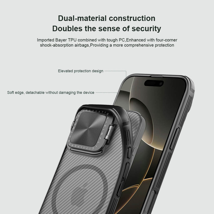 کاور نیلکین مدل Camshield Prop Magnetic Clear مناسب برای گوشی موبایل اپل iPhone 16 Pro
