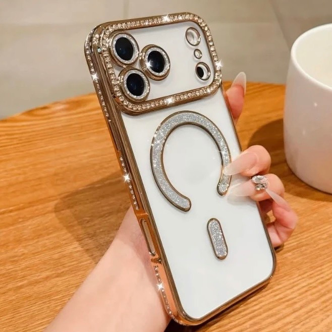 کاور مدل مگسیف طرح شاین نگین دار مناسب برای گوشی موبایل اپل IPHONE 17 Pro Max