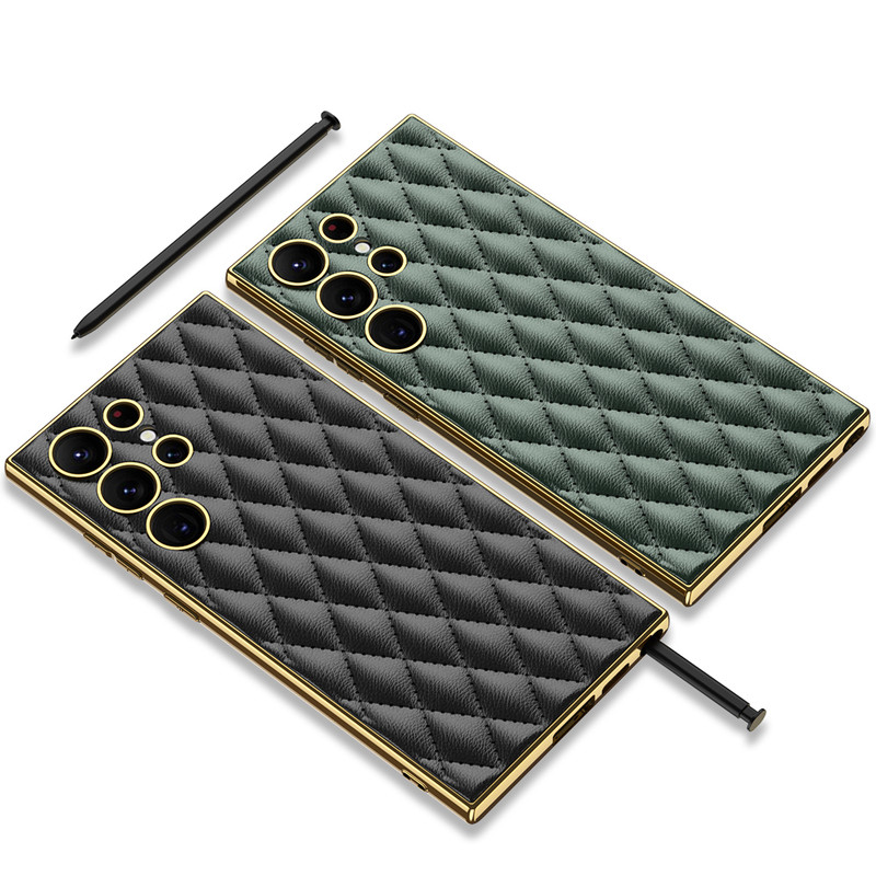 کاور جی کی کی مدل LEATHER (RHOMBOID) مناسب برای گوشی موبایل سامسونگ Galaxy S25