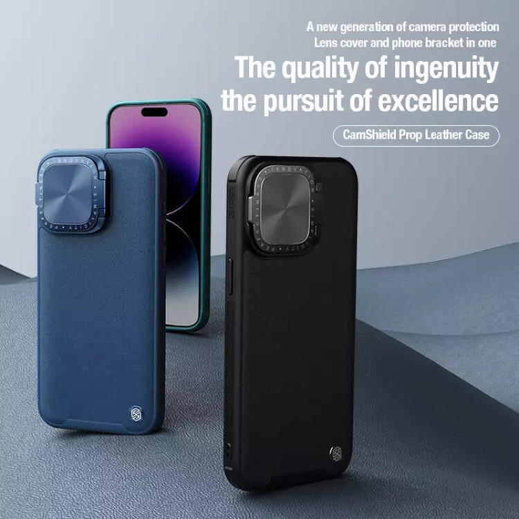 کاور نیلکین مدل Camshield Prop Leather مناسب برای گوشی موبایل اپل iPhone 15 Pro Max