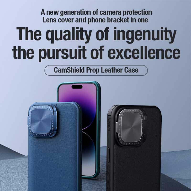 کاور نیلکین مدل Camshield Prop Leather مناسب برای گوشی موبایل اپل iPhone 15 Pro Max