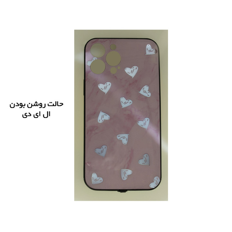 کاور داتینو طرح باران قلب ال ای دی دار مناسب برای گوشی موبایل اپل iPhone 14 Pro Max