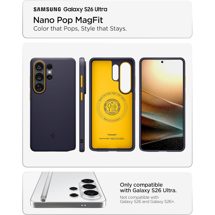 کاور اسپیگن مدل Nano Pop MagFit مناسب برای گوشی موبایل سامسونگ Galaxy S26 Ultra