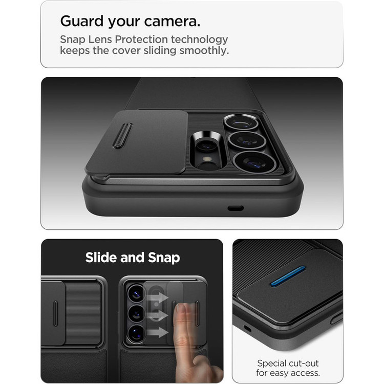 کاور اسپیگن مدل Optik Armor مناسب برای گوشی موبایل سامسونگ Galaxy S26 Ultra