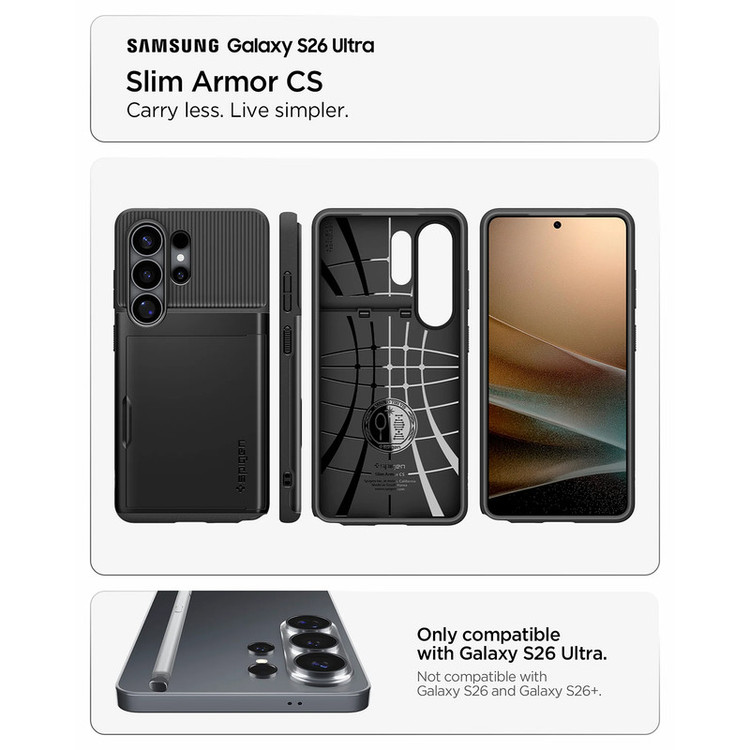 کاور اسپیگن مدل Slim Armor CS مناسب برای گوشی موبایل سامسونگ Galaxy S26 Ultra