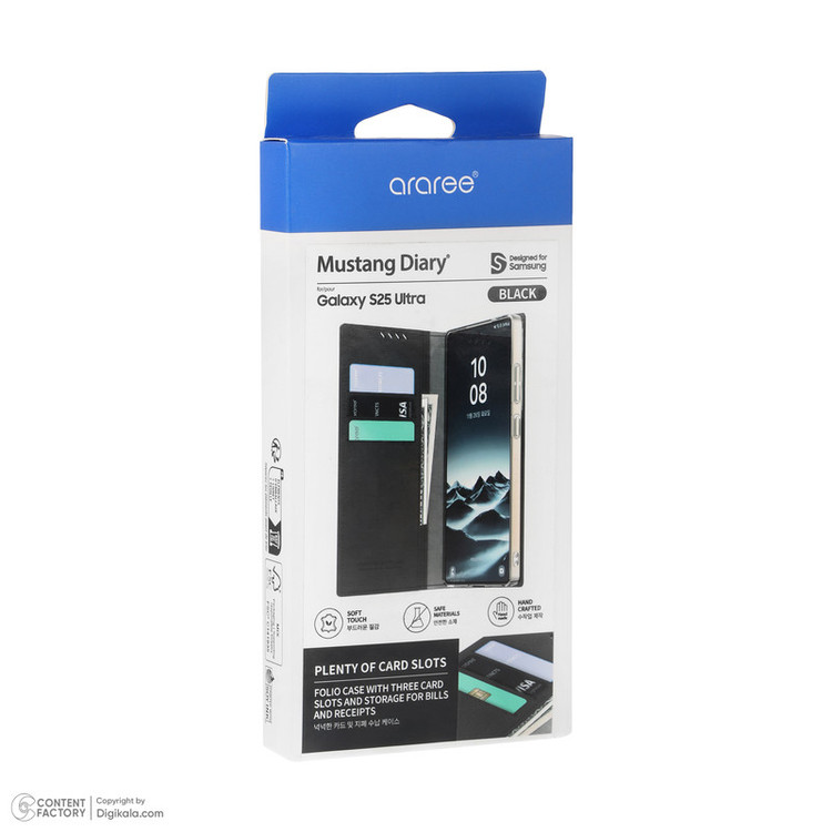 کیف کلاسوری آراری مدل Mustang Diary مناسب برای گوشی موبایل سامسونگ Galaxy S25 Ultra