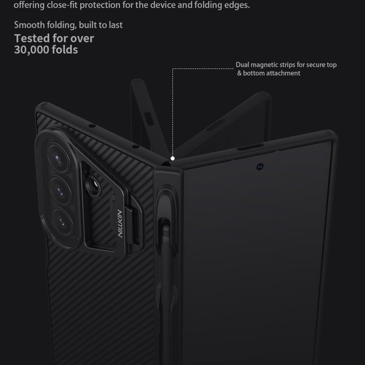 کاور نیلکین مدل Camshield Prop Magnetic Stylus Pen & Transparent Lens Cover Version مناسب برای گوشی موبایل سامسونگ Galaxy Z Fold 7