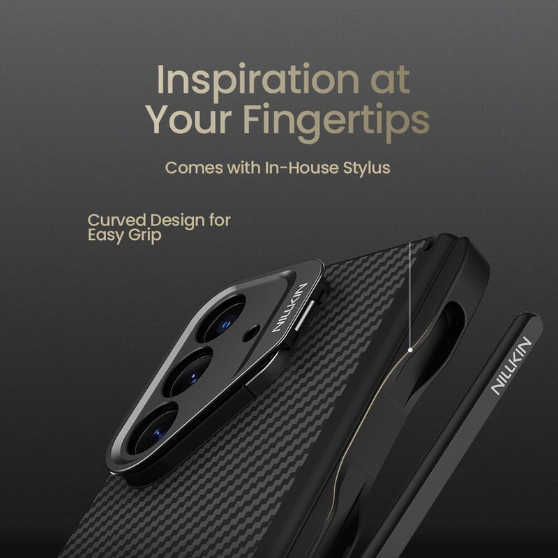 کاور نیلکین مدل CarboProp Magnetic MagSafe Pen Holder CutOut Version مناسب برای گوشی موبایل سامسونگ Galaxy Z Fold 7