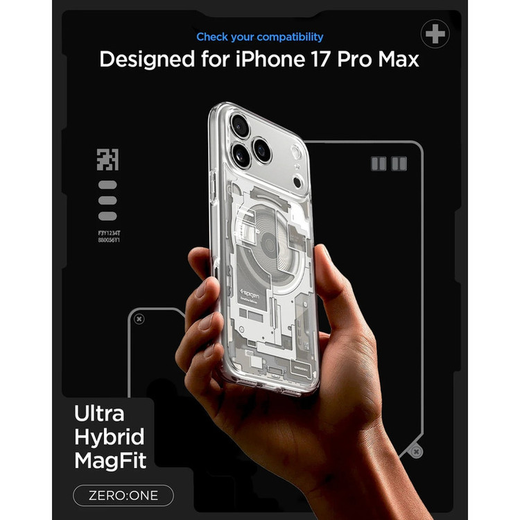 کاور اسپیگن مدل Ultra Hybrid Zero One (MagFit) مناسب برای گوشی موبایل اپل iPhone 17 Pro