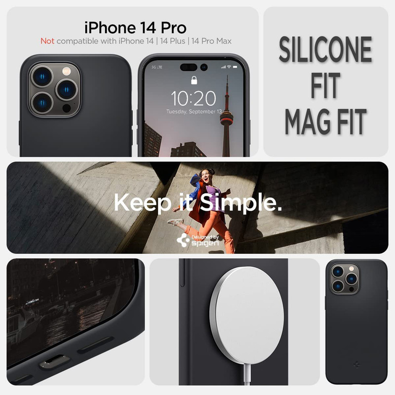 کاور اسپیگن مدل Silicone Fit MagSafe مناسب برای گوشی موبایل اپل iPhone 14 Pro