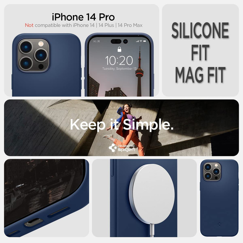 کاور اسپیگن مدل Silicone Fit MagSafe مناسب برای گوشی موبایل اپل iPhone 14 Pro