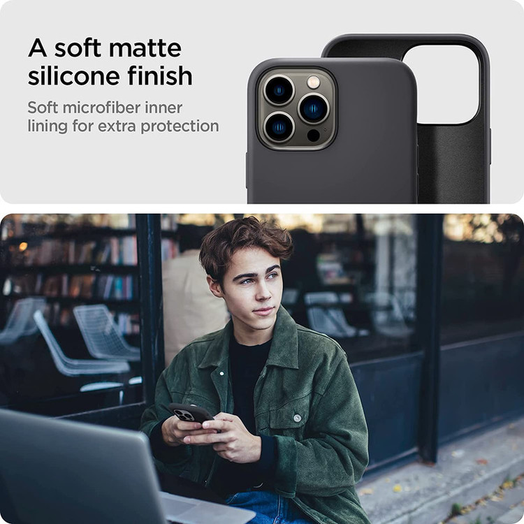 کاور اسپیگن مدل Silicone Fit مناسب برای گوشی موبایل اپل iPhone 13 Pro Max
