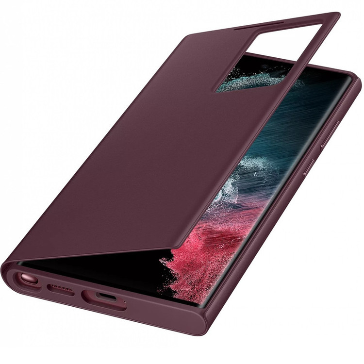 کیف کلاسوری مدل Clear View Cover مناسب برای گوشی موبایل سامسونگ Galaxy S22 Ultra