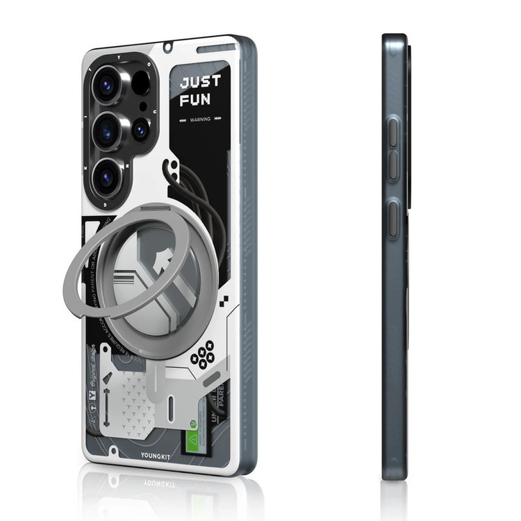 کاور یانگ کیت مدل 01-Cyberpunk 360° Spin Magnetic Stand Case مناسب برای گوشی موبایل سامسونگ Galaxy S25 Ultra