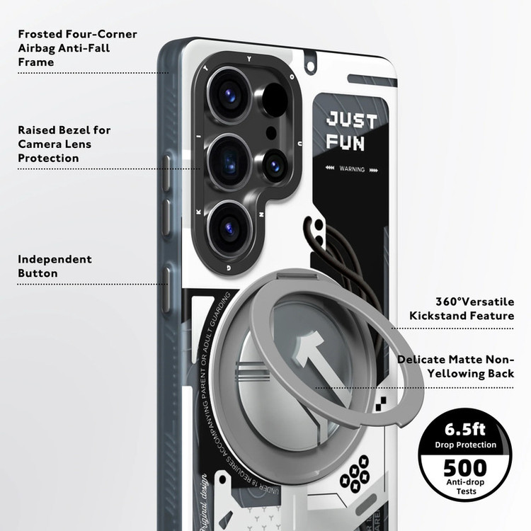 کاور یانگ کیت مدل 01-Cyberpunk 360° Spin Magnetic Stand Case مناسب برای گوشی موبایل سامسونگ Galaxy S25 Ultra