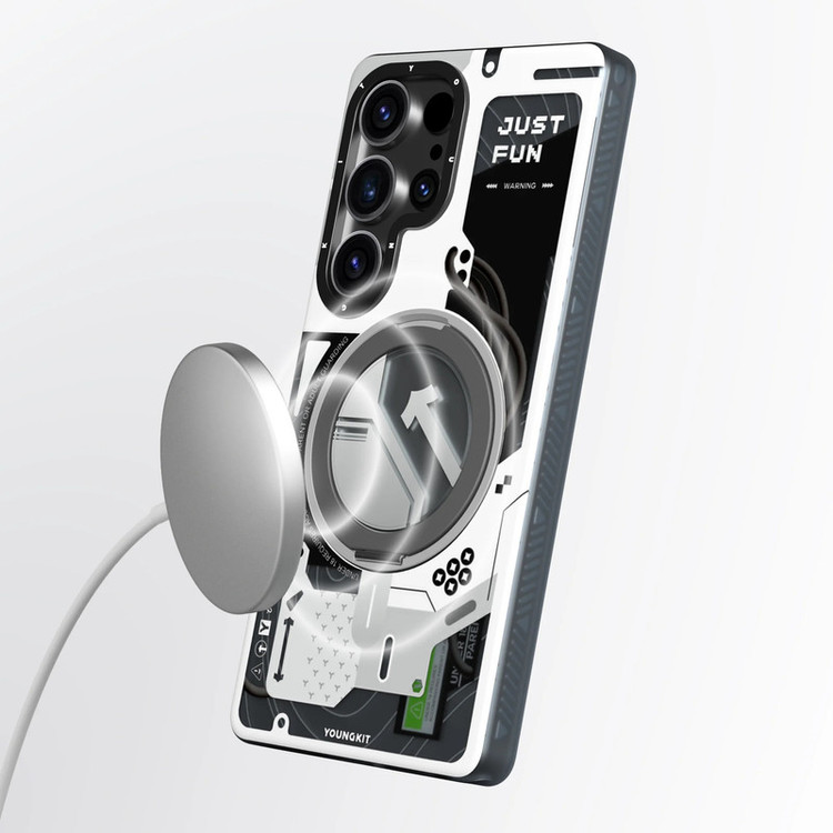 کاور یانگ کیت مدل 01-Cyberpunk 360° Spin Magnetic Stand Case مناسب برای گوشی موبایل سامسونگ Galaxy S25 Ultra