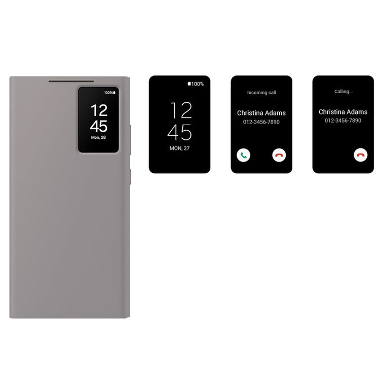 کیف کلاسوری بادیگارد مدل S-View Gray مناسب برای گوشی موبایل سامسونگ Galaxy S24 Ultra