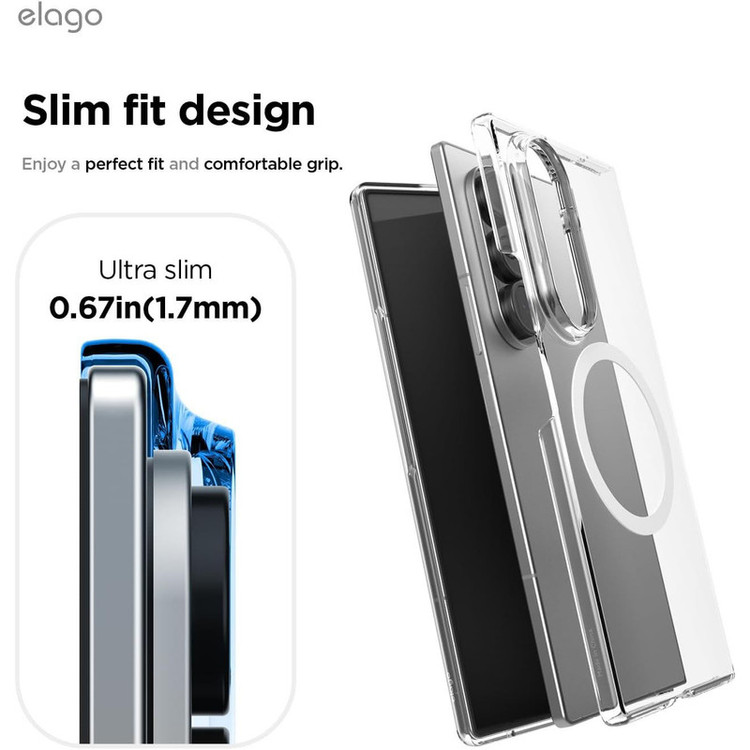 کاور الاگو مدل Magnetic Hybrid Clear مناسب برای گوشی موبایل سامسونگ Galaxy Z Fold 7