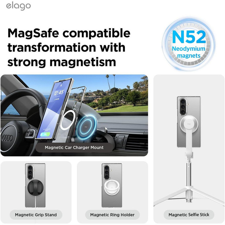 کاور الاگو مدل Magnetic Hybrid Clear مناسب برای گوشی موبایل سامسونگ Galaxy Z Fold 7
