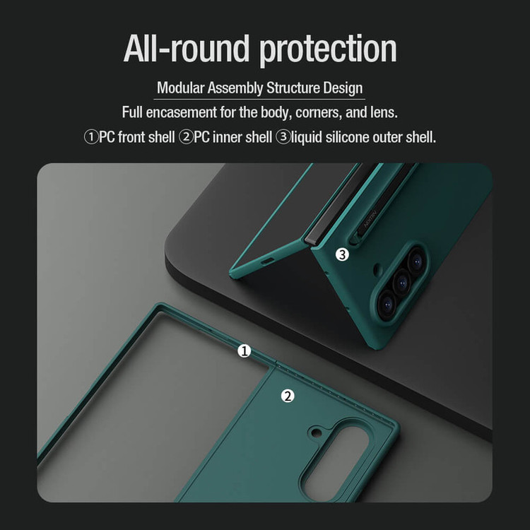 کاور نیلکین مدل Flex Pure Fold S Pen Holder مناسب برای گوشی موبایل سامسونگ Galaxy Z Fold 7