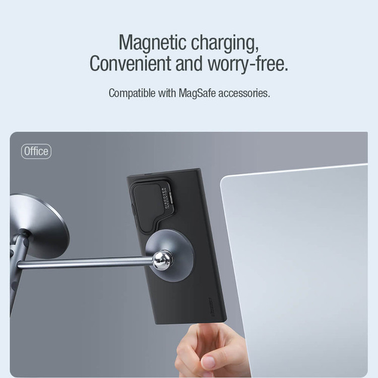 کاور نیلکین مدل CamShield Silky Prop Magnetic MagSafe Silicon مناسب برای گوشی موبایل سامسونگ Galaxy S24 Ultra