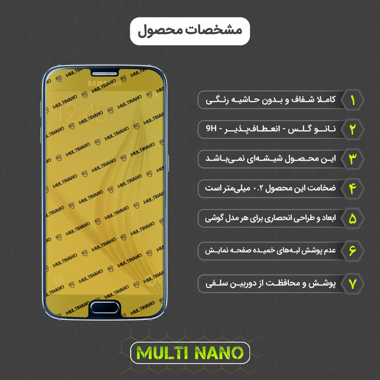 محافظ صفحه نمایش مولتی نانو مدل X-SFM مناسب برای گوشی موبایل سامسونگ Galaxy S6 به همراه برچسب پوششی