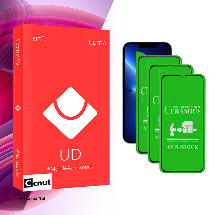 محافظ صفحه نمایش سرامیکی کوکونات مدل UD GLASS مناسب برای گوشی موبایل اپل iPhone 13 بسته سه عددی