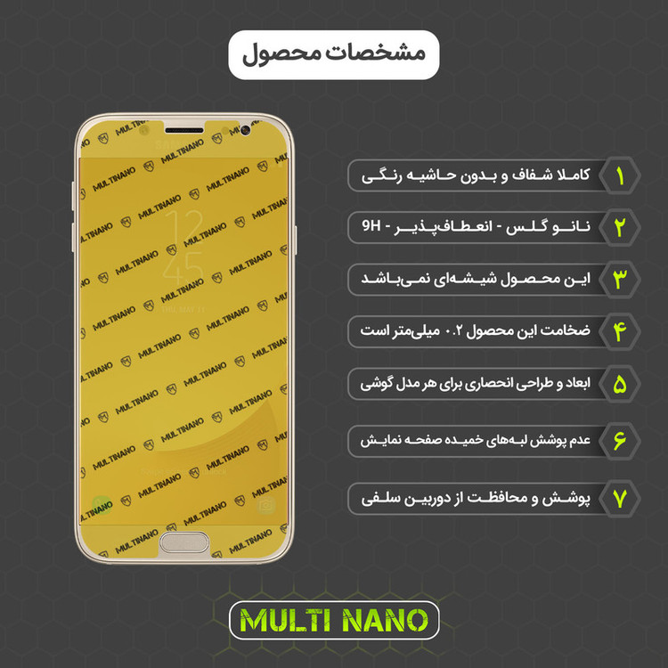 محافظ صفحه نمایش مولتی نانو مدل X-S1N مناسب برای گوشی موبایل سامسونگ Galaxy J7 Pro