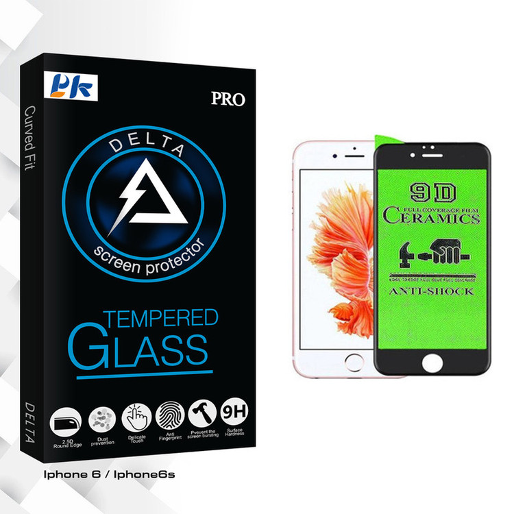 محافظ صفحه نمایش 9D پی کی مدل Delta Glass مناسب برای گوشی موبایل اپل iphone 6 / 6s