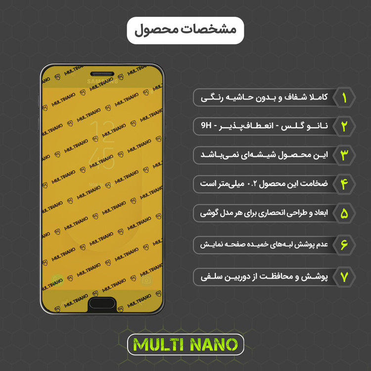 محافظ صفحه نمایش مولتی نانو مدل X-S1N مناسب برای گوشی موبایل سامسونگ Galaxy J7 Prime