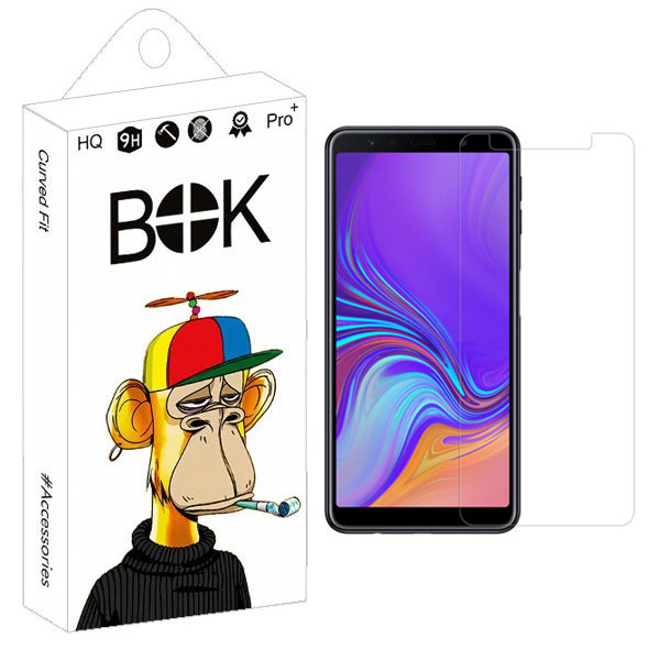 محافظ صفحه نمایش شیشه ای بوک مدل Transparent مناسب برای گوشی موبایل سامسونگ Galaxy A7 2018 / A750