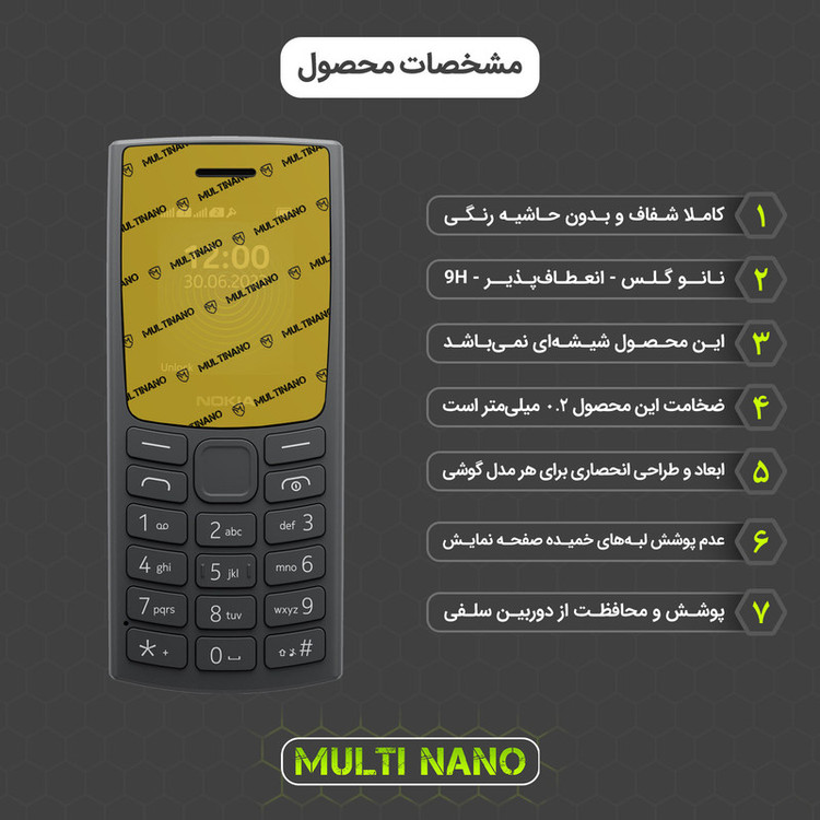 محافظ صفحه نمایش شفاف مولتی نانو مدل X-S1N مناسب برای گوشی موبایل نوکیا 110 2023