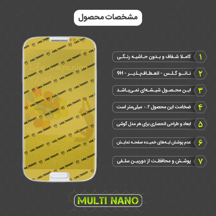 محافظ صفحه نمایش مولتی نانو مدل X-S1N مناسب برای گوشی موبایل سامسونگ Galaxy S4