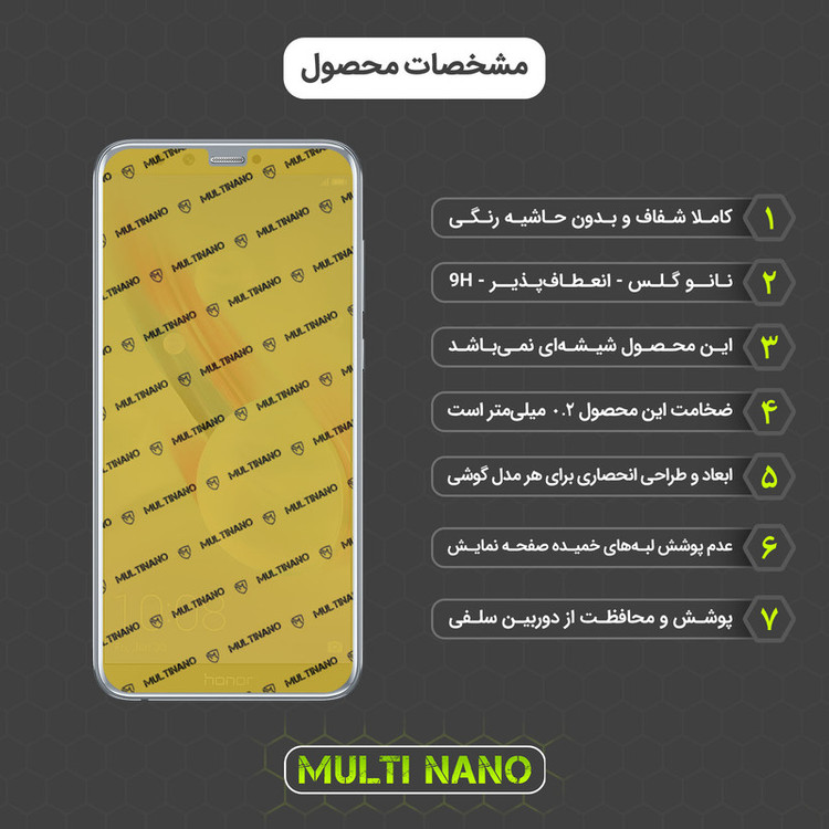 محافظ صفحه نمایش مولتی نانو مدل X-S1N مناسب برای گوشی موبایل آنر 9 Lite
