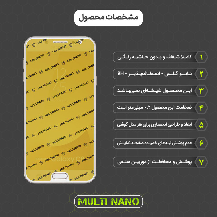 محافظ صفحه نمایش مولتی نانو مدل X-S1N مناسب برای گوشی موبایل سامسونگ Galaxy C8