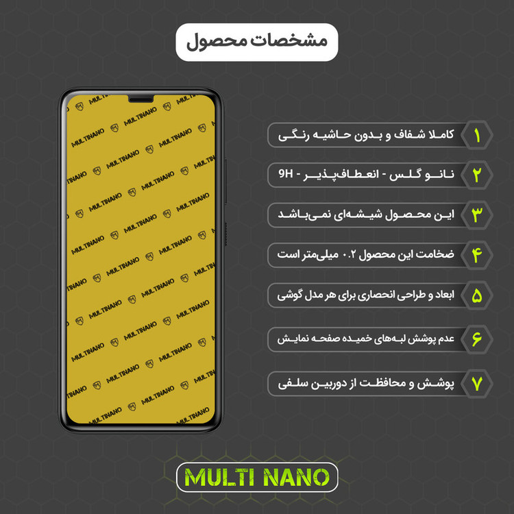 محافظ صفحه نمایش مولتی نانو مدل X-S1N مناسب برای گوشی موبایل جی پلاس T10